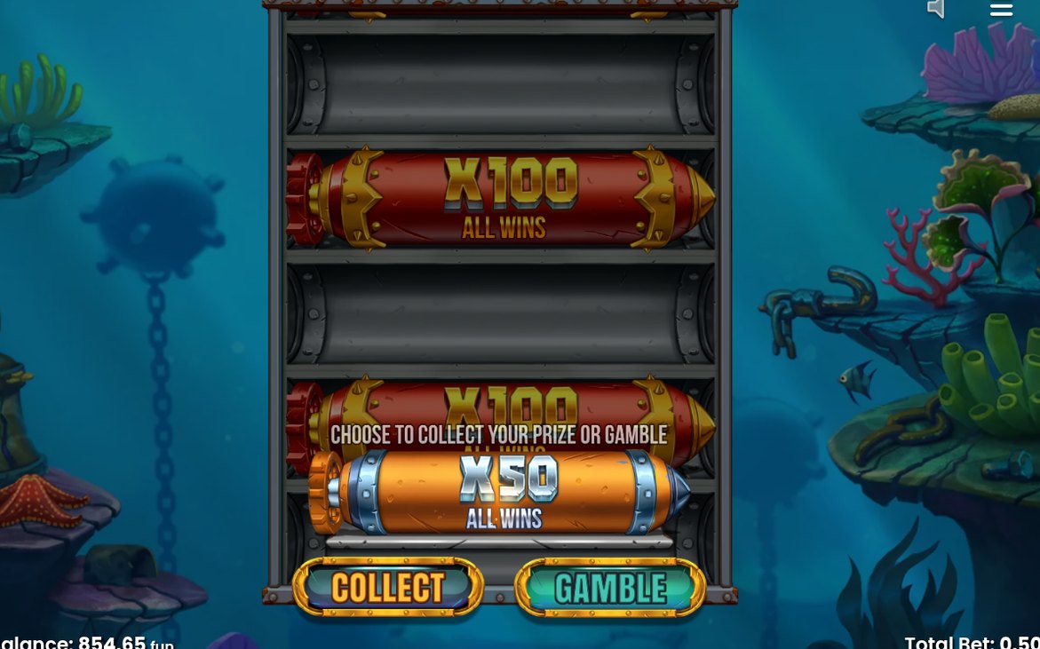 Bonus view with Torpedo Symbols that start the Free Spins