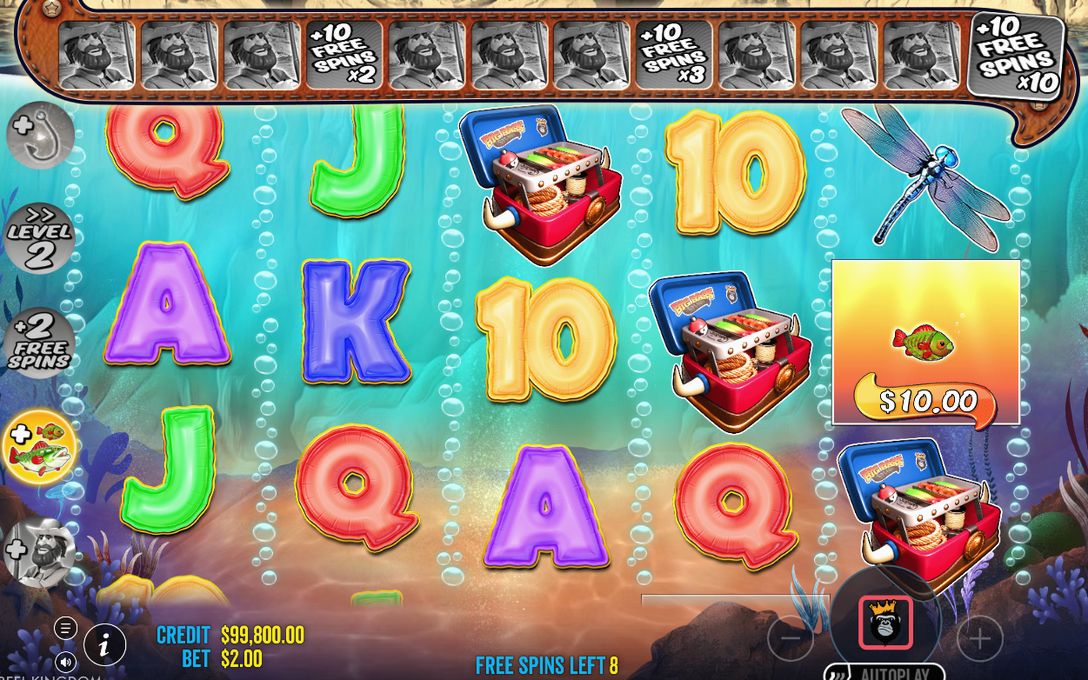Free Spins start with Fisherman Wilds on all reels