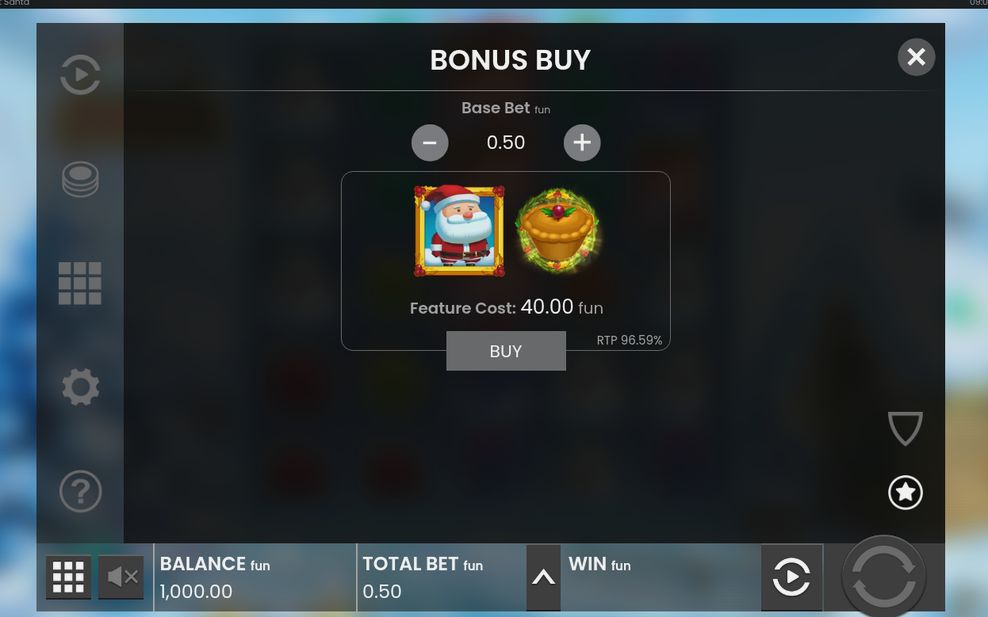 Santa locked on the reels during Free Games Feature