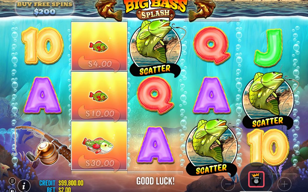 Fish symbols carrying money values during Free Spins
