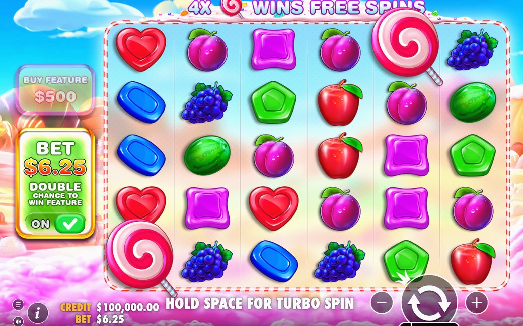 Base game round showing Tumble and Scatter symbols